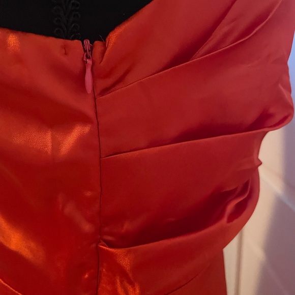 ππ Orange One Shoulder Satan Gownππ Worn once - Picture 4 of 9